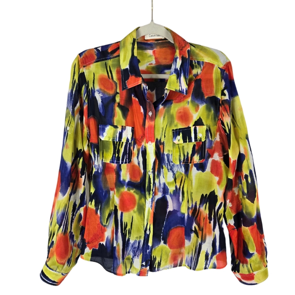 Calvin Klein Multicolor Silk Blend Blouse